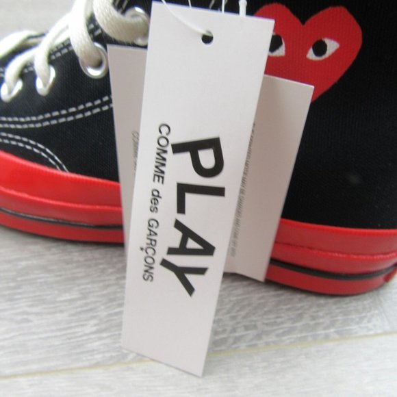 Converse x Chuck 70 HI Comme des Garcons CDG PLAY Sneakers Mens 5 / Womens 7 NEW - Picture 10 of 14